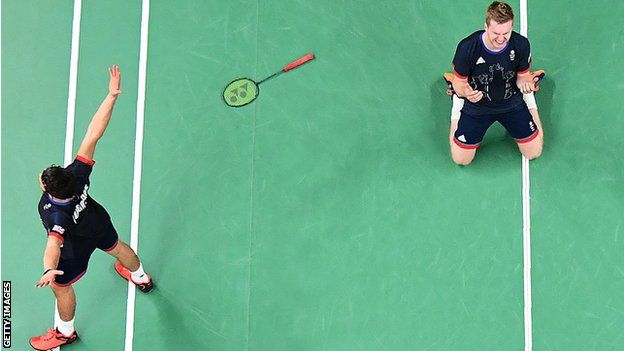 Photo taken by a robot of Olympic badminton competition