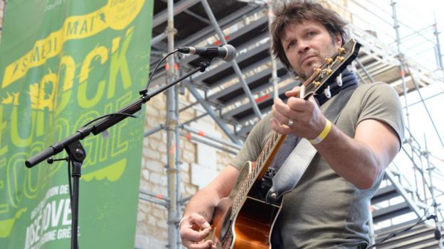 Former leader of French rock band Noir Desir, Bertrand Cantat, performs with his band Detroit during a concert in Bordeaux, western France, 17 May 2014