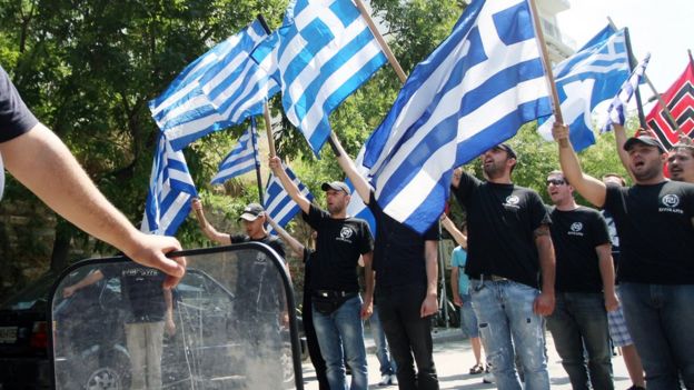 Yunanistan'da milliyetçi Altın Şafak hareketi mensuplarının gösterisi