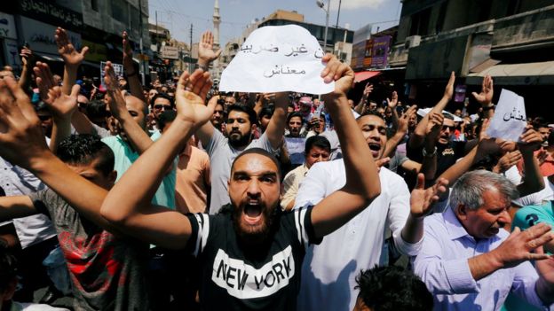 protesters in Amman on 1 June