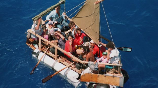 Entre 1959 y 1994 al menos 63.000 cubanos arribaron en balsas a las costa de Florida, EE.UU.