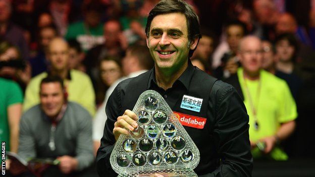 Ronnie O'Sullivan with the Masters trophy last year