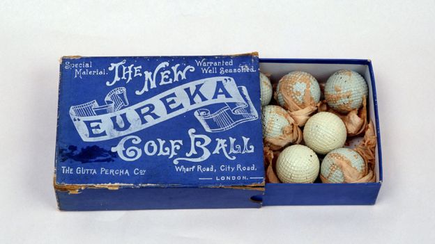 Pelotas de golf hechas de gutapercha