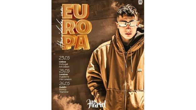 Cartaz do show de MC Hariel que foi cancelado em Londres e Dublin