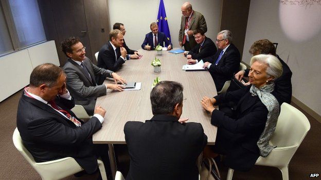 Members of the Eurogroup meet ahead of an emergency leaders summit on Greece at the European Council in Brussels, on 22 June 2015