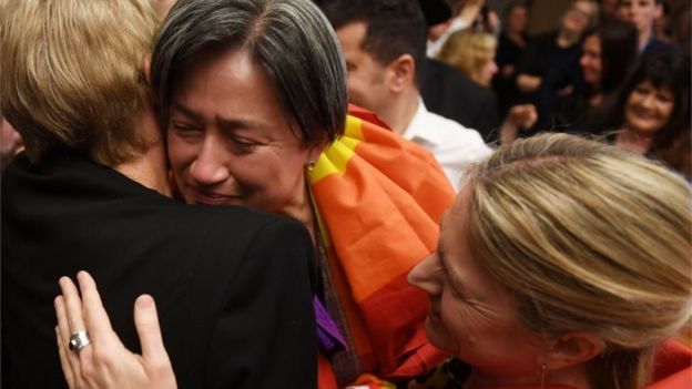 Labor Senator Penny Wong, a prominent Yes campaigner, reacts to the result