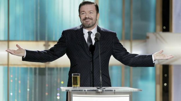 Ricky Gervais at the Golden Globes on 2011