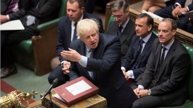 Boris Johnson no Parlamento britânico