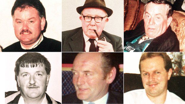 Those who died were 34-year-old Adrian Rogan, Barney Greene, 87, Daniel McCreanor, 59, Eamon Byrne, 39, Malcolm Jenkinson, 53, and Patrick O'Hare, 35