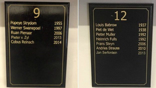 Grey collage South Africa players plaques