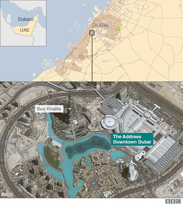 Burj Khalifa In Map Dubai: Irish People Witness Massive Skyscraper Fire - Bbc News