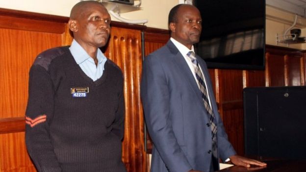 Okoth Obado, the Governor of Migori county stands in the dock at the Mililani Law Court where he was charged with murdering a university student whom he had got pregnant, in Nairobi, Kenya September 24, 2018.