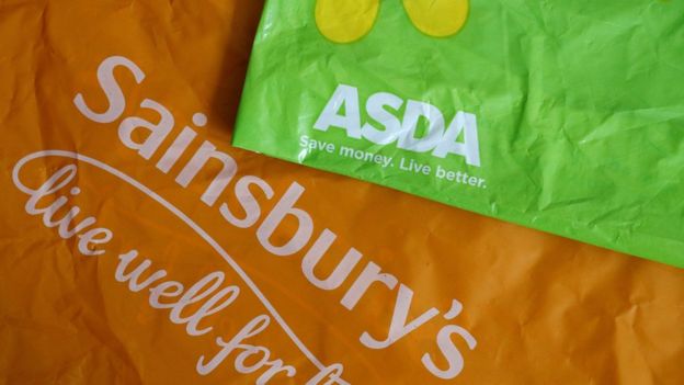 Sainsbury's and Asda shopping bags