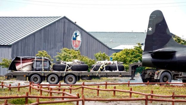 restos del avión siniestrado