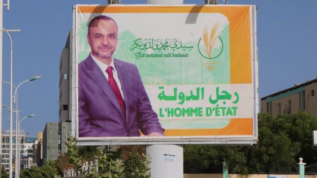 Une affiche de campagne du candidat Sidi Mohamed Ould Boubacar