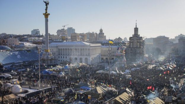 تجمع در میدان اروپا در کیف