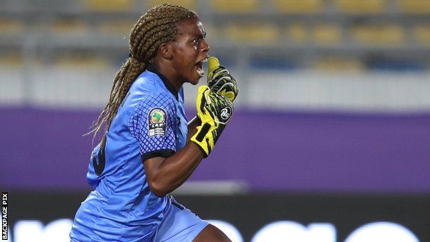 Hazel Nali celebrates Zambia qualifying for the 2023 Women's World Cup