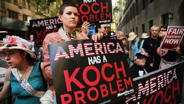 Protesta anti Koch en Nueva York.