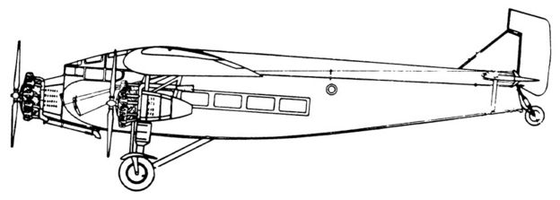 Croquis del Ford Trimotor F 31 modelo 5-AT-B
