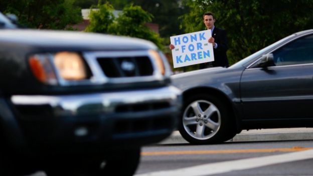 Jack Miller, 15, campaigns for Republican Karen Handel