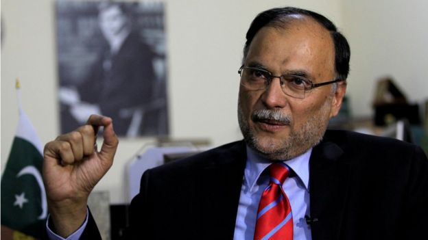 Ahsan Iqbal during an interview in Islamabad, Pakistan, 12 June 2017