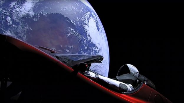 Tesla desde el espacio