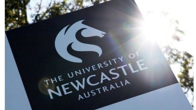 A sign for the University of Newcastle Australia