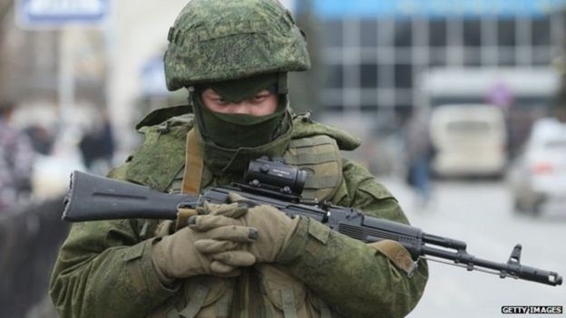 Soldado en la toma de Crimea