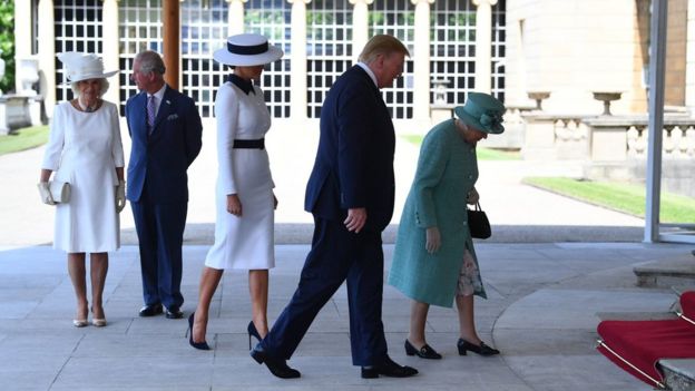 Donald Trump enters Buckingham Palace