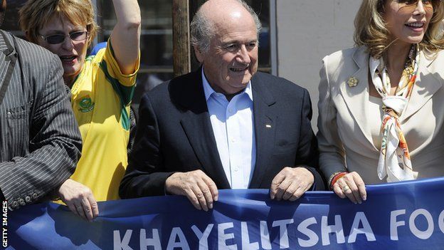 Sepp Blatter visits Khayelitsha in 2010