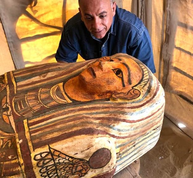 Un sarcófago de la necrópolis de Saqqara