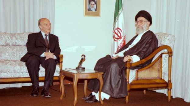 آیت‌الله خامنه‌، رهبر ایران و علی عزت بگوویچ رئیس شورای ریاست جمهوری بوسنی