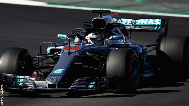 Lewis Hamilton in the Mercedes