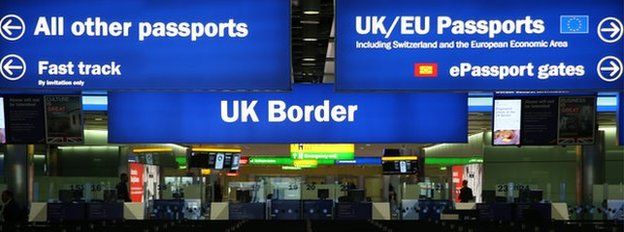 Border control at Heathrow Airport