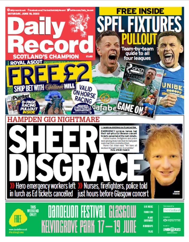 Scotlands Papers Sheer Disgrace At Hampden And Strikes Warning