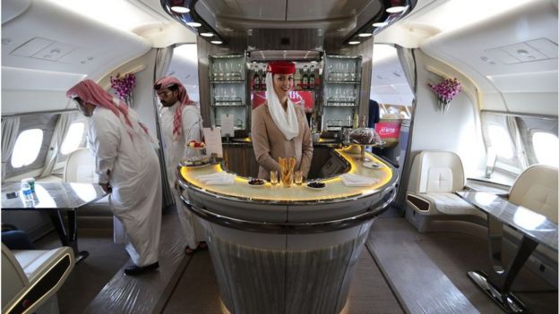 Bar en el interior del Airbus A380