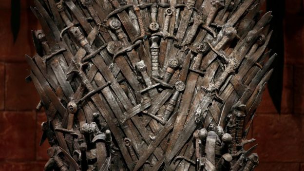 The Iron Throne on set in Northern Ireland