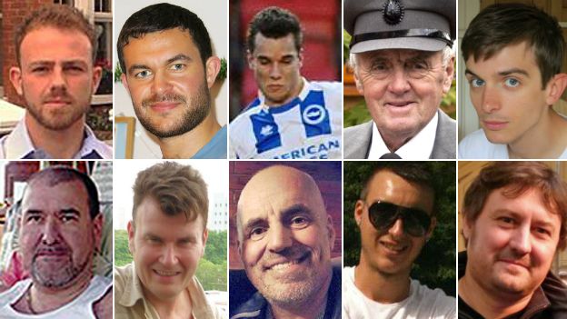 Shoreham victims Matt Jones, Matthew Grimstone, Jacob Schilt, Maurice Abrahams, Richard Smith, Mark Reeves, Tony Brightwell, Mark Trussler, Daniele Polito and Dylan Archer