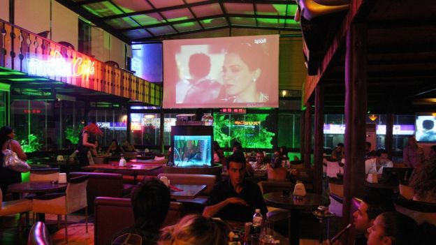 Beirut restaurant with TV screen