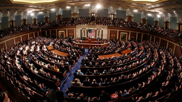 US President Donald Trump delivers his State of the Union address to a joint session of Congress