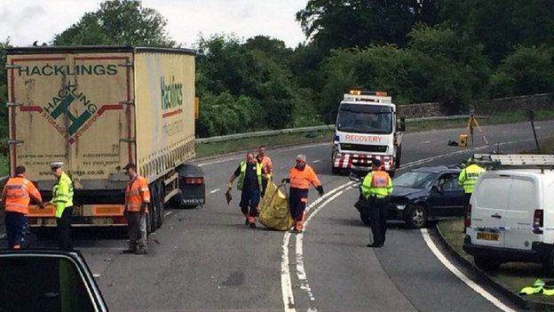 Two dead in collision on A429 between Cirencester and Northleach