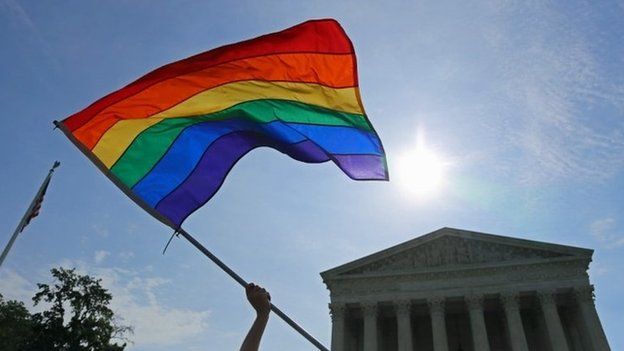 Rainbow gflag flies at SCOTUS
