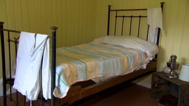 An old fashioned bed