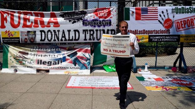 Protesta en México contra Trump