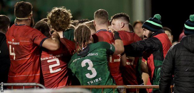A fracas involving Connacht and Munster players