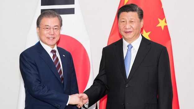 习近平与韩国总统文在寅