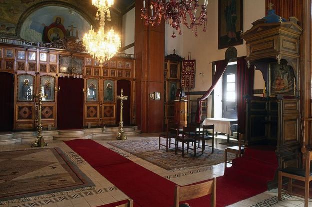 Inside the church