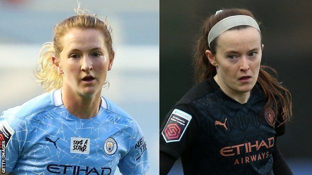 Man City midfielders Sam Mewis and Rose Lavelle