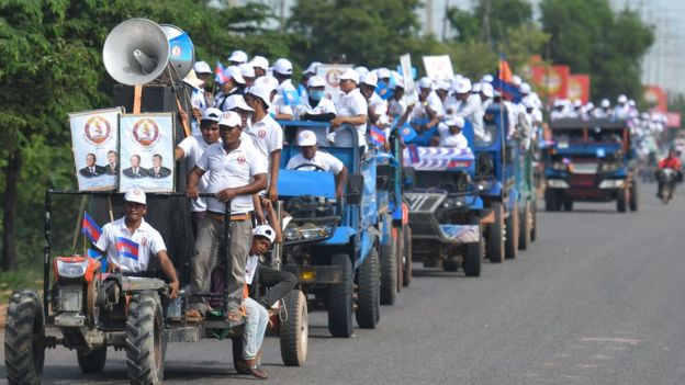 Đoàn người ủng hộ CPP tuần hành trên khắp các đường phố của Campuchia