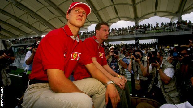 Michael Schumacher and Eddie Irvine